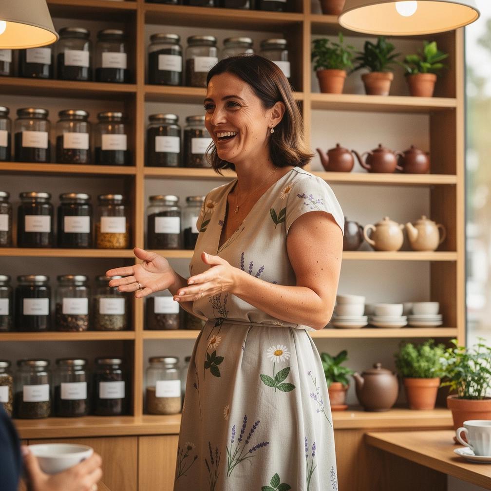 Reggeli rutin részeként elkészített gyógynövénytea szűrővel és egy egészséges napindító könyvvel